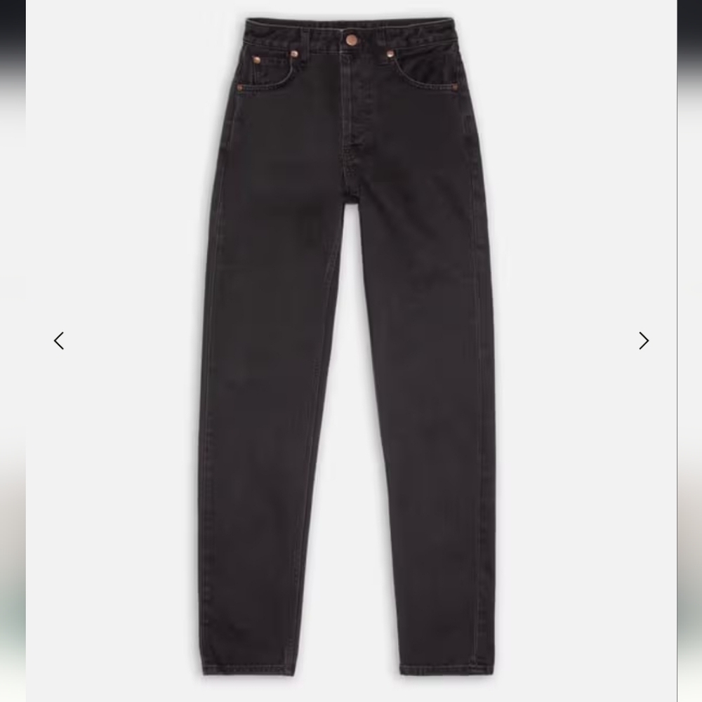 Nudie Jeans 31/30 Breezy Britt Aged Black High Waisted Jeans